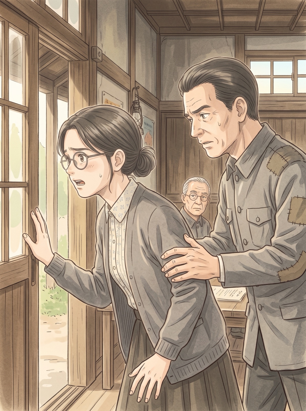 外へ出ようとする和花を止める中嶋